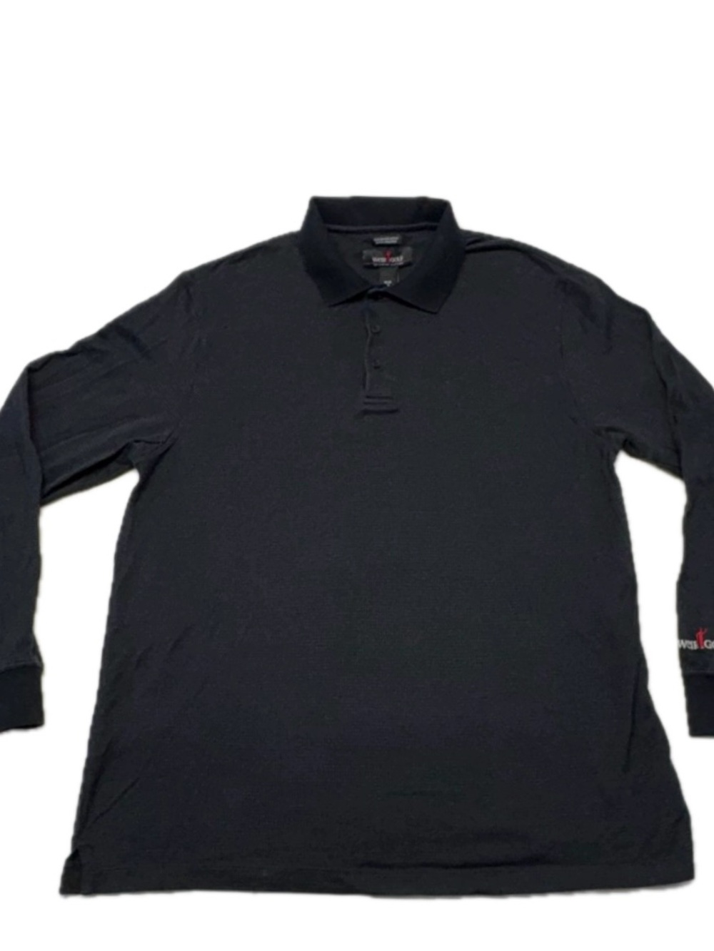 Weir Golf Men’s Long Sleeve Waffle Knit Polo Shirt-Black Size Medium 40
